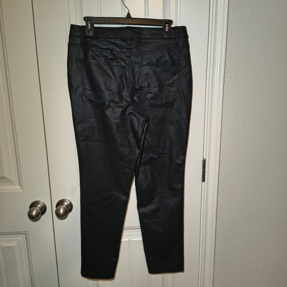 Universal Thread Womens 17R Mid-Rise 80s Slim Faux Leather and Denim Pants
